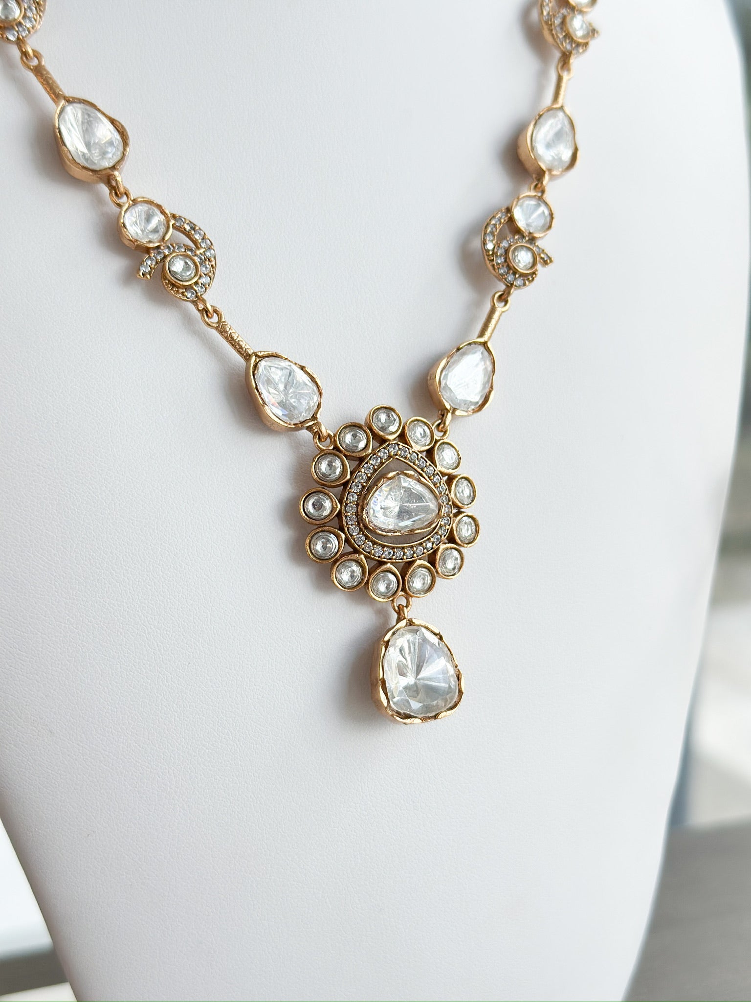 Amal | Gold Plated Kundan Moissanite Set