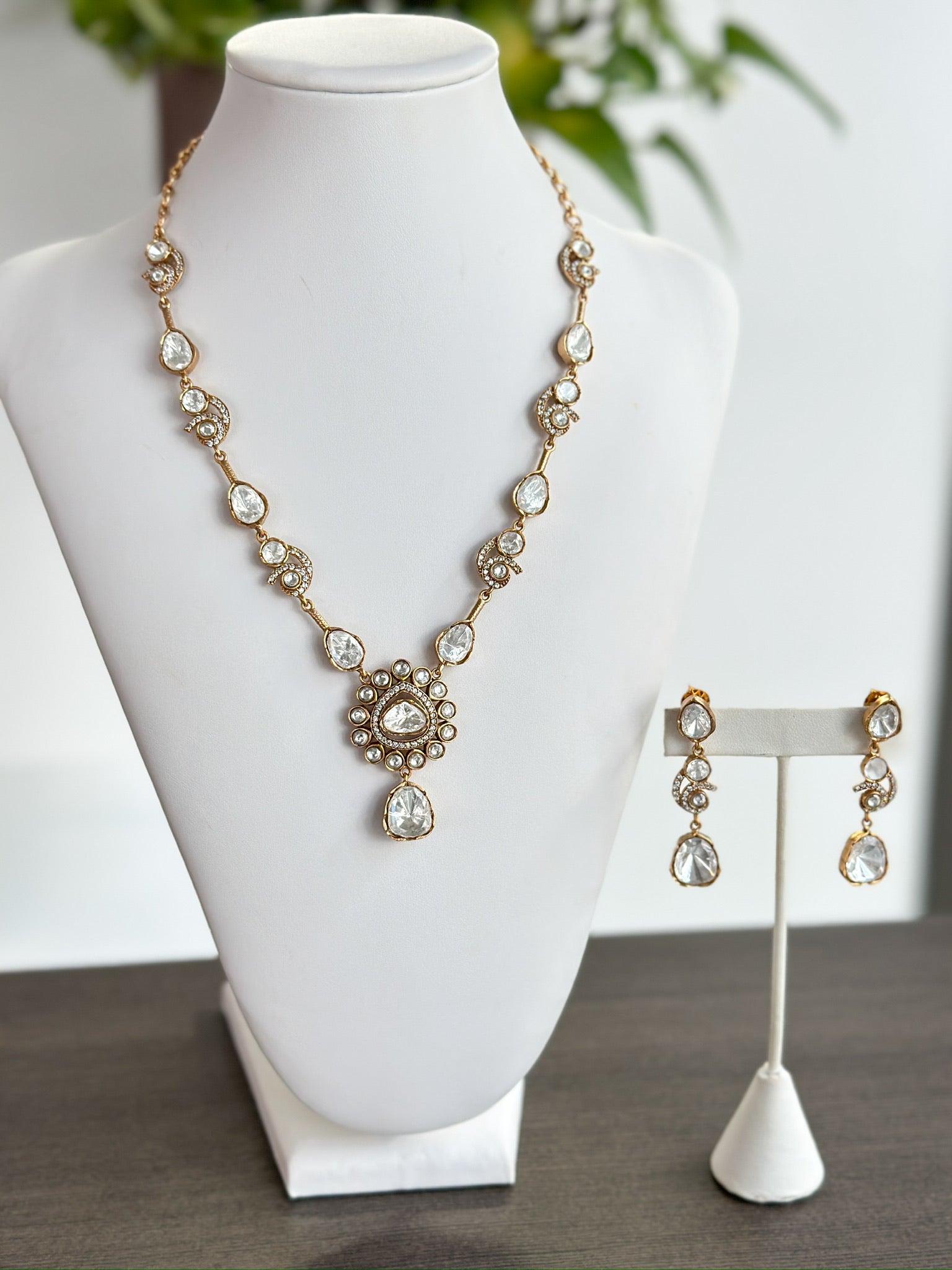Amal | Gold Plated Kundan Moissanite Set