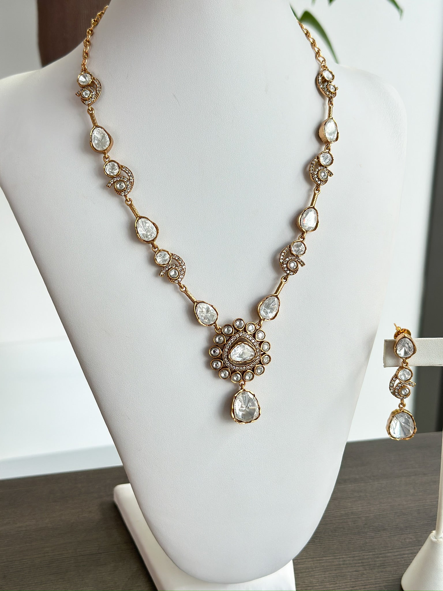 Amal | Gold Plated Kundan Moissanite Set
