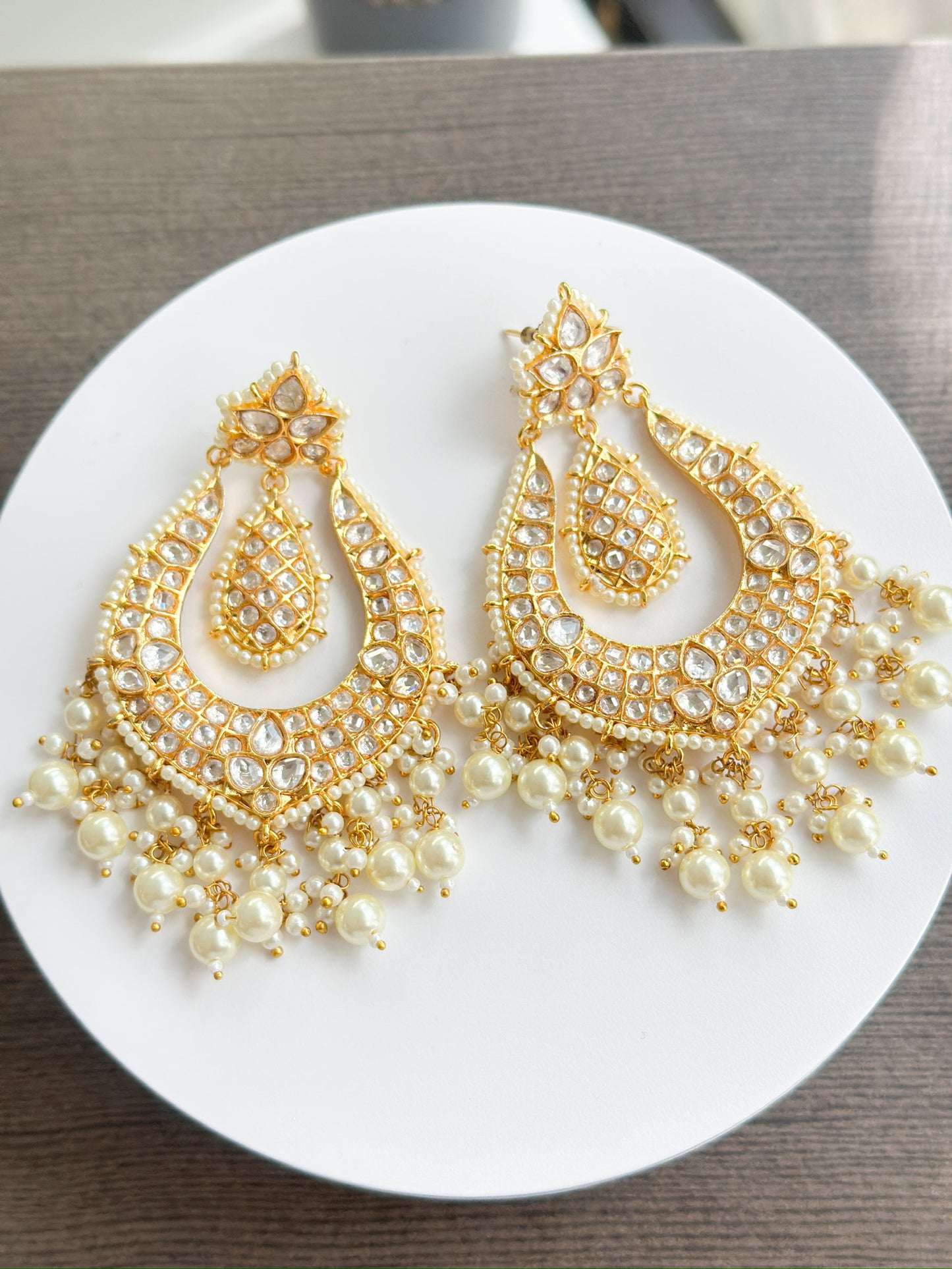 Hania | Moissanite Polki Earrings