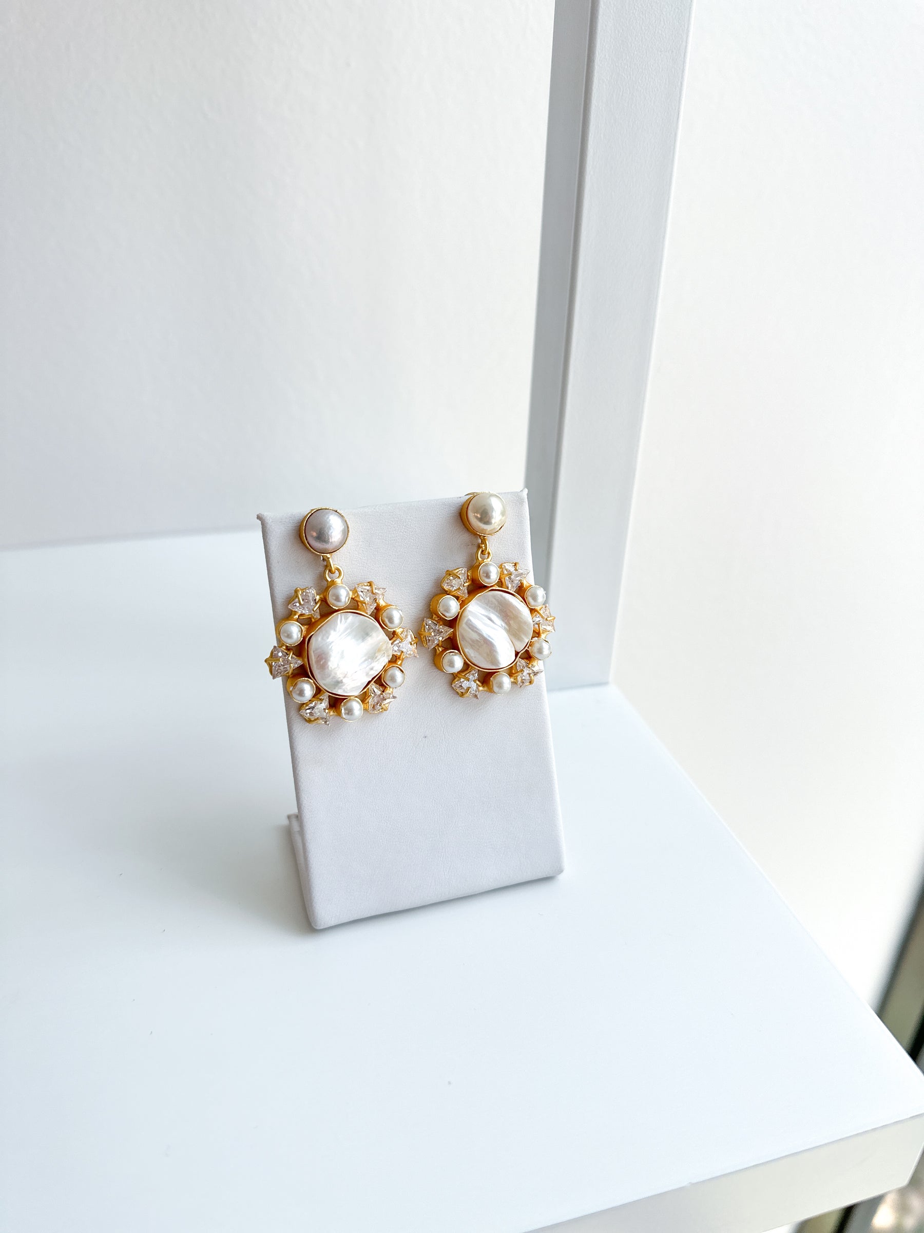 Maeve | Baroque Pearl & Crystal Earrings