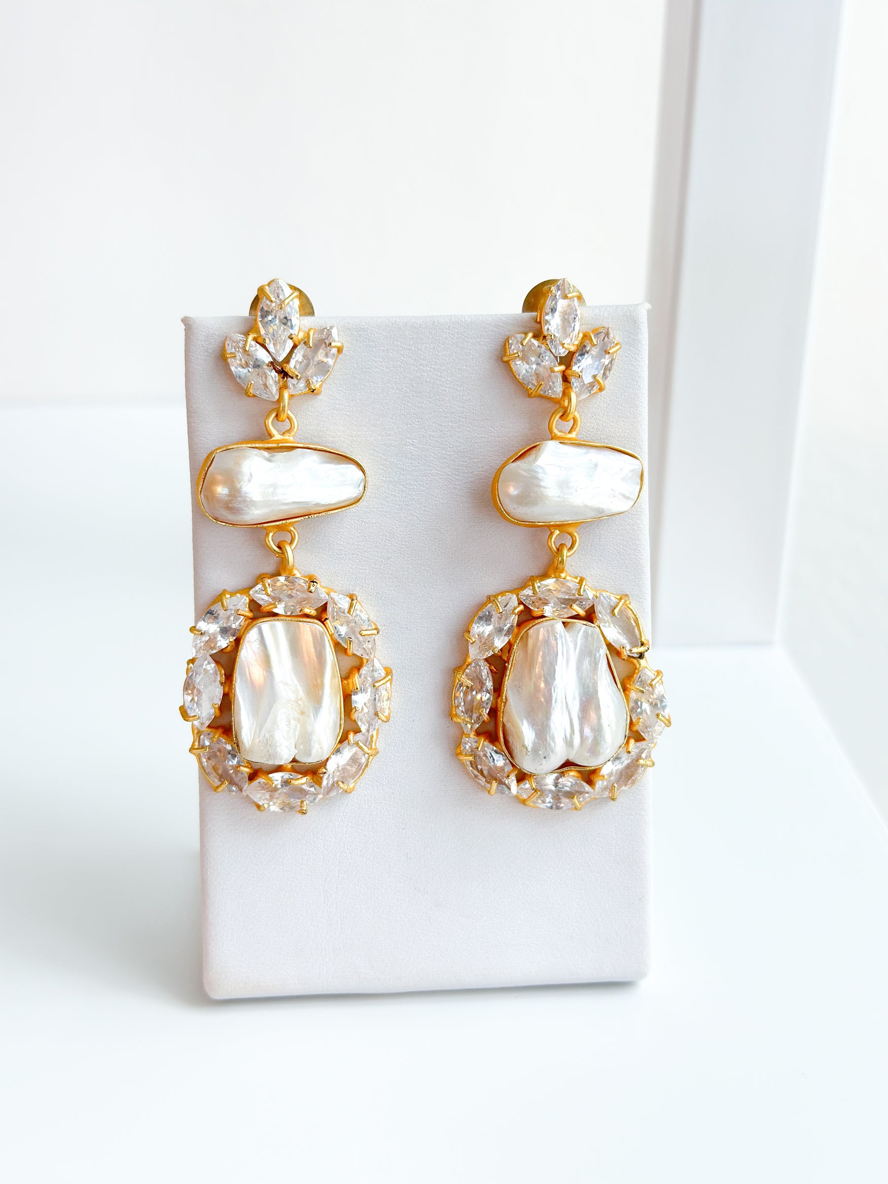 Florence | Baroque Pearl & Crystal Earrings