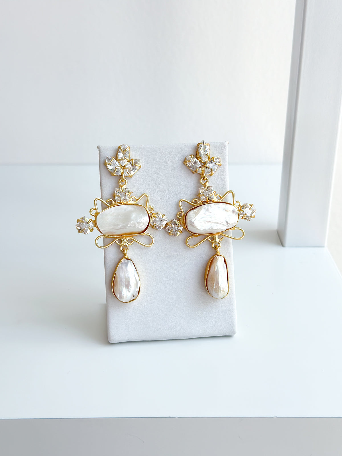 Edith | Baroque Pearl & Crystal Earrings