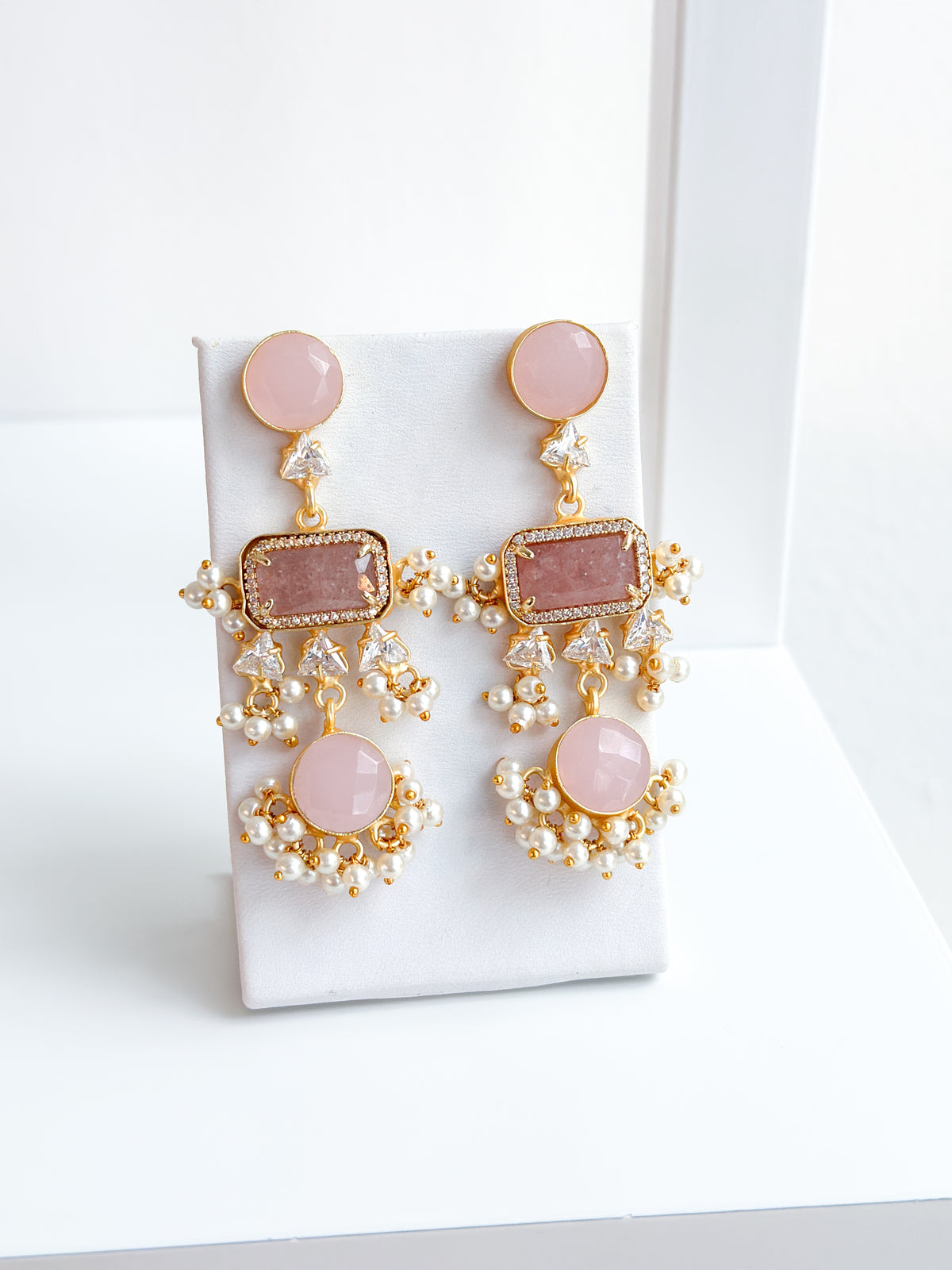 Caroline | Strawberry Quartz Earrings