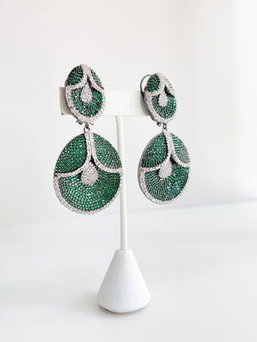 Lizette | Green Crystal Earrings