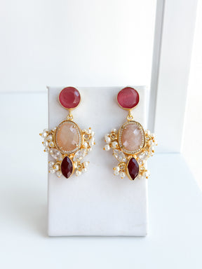 Elaina | Strawberry Quartz Earrings