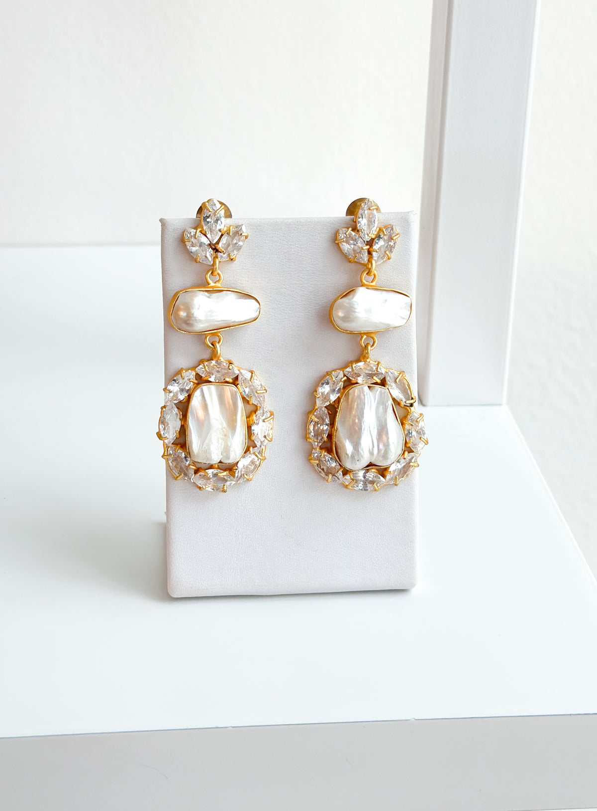 Florence | Baroque Pearl & Crystal Earrings