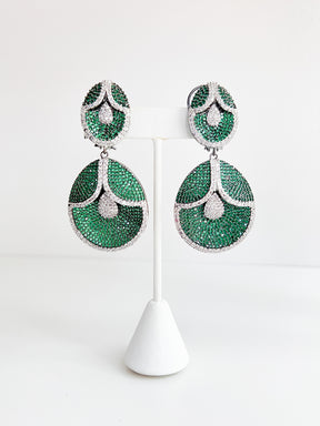 Lizette | Green Crystal Earrings