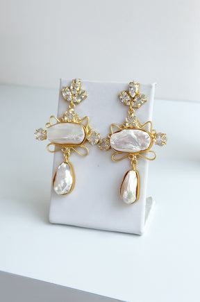 Edith | Baroque Pearl & Crystal Earrings