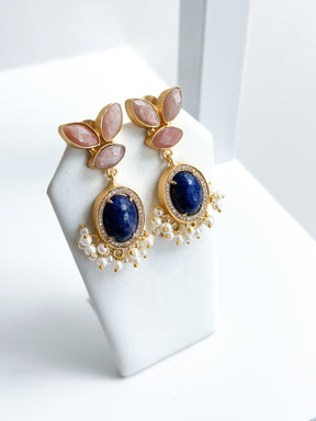 Tallulah | Strawberry Quartz & Lapis Earrings