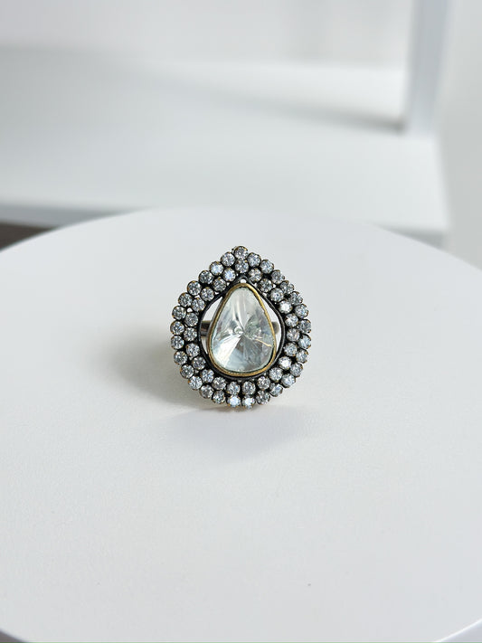 Mahnoor | Moissanite Polki Ring