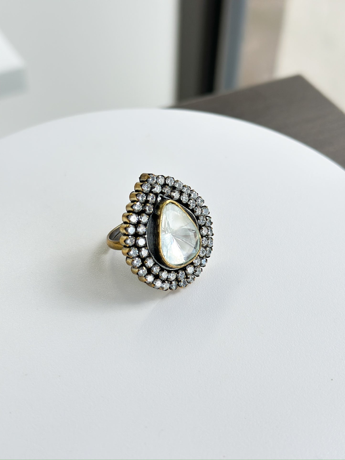 Mahnoor | Moissanite Polki Ring
