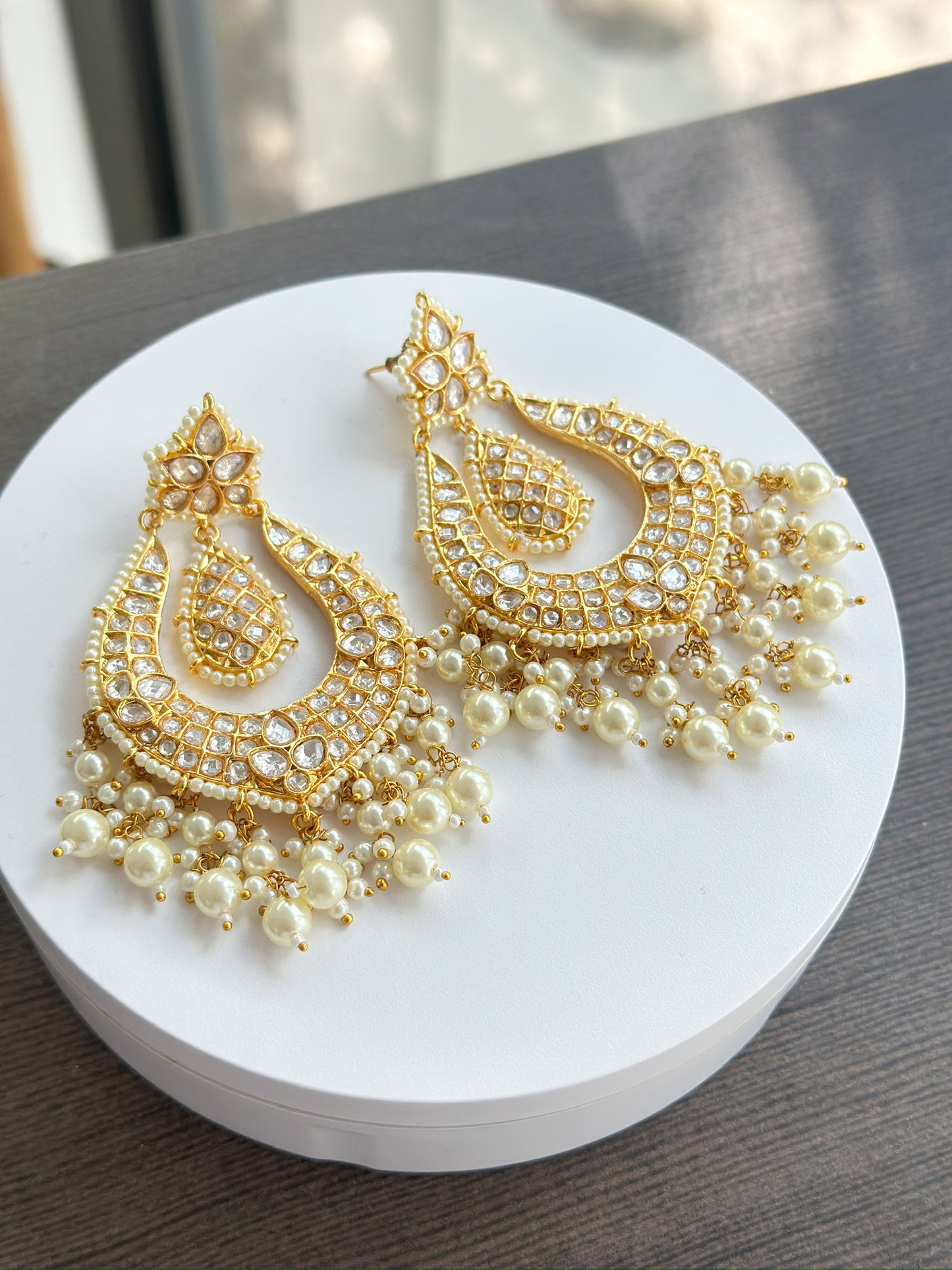 Hania | Moissanite Polki Earrings