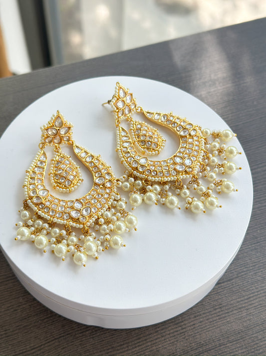 Hania | Moissanite Polki Earrings