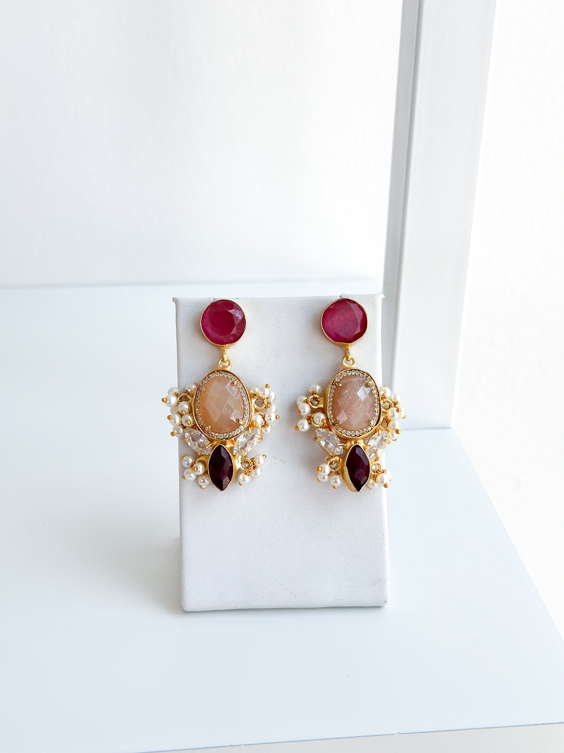 Elaina | Strawberry Quartz Earrings