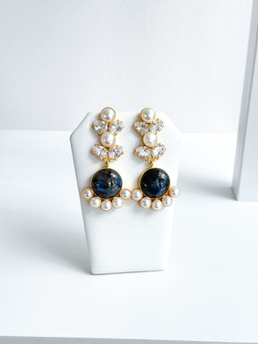 Francesca | Labradorite, Baroque Pearl & Crystal Earrings