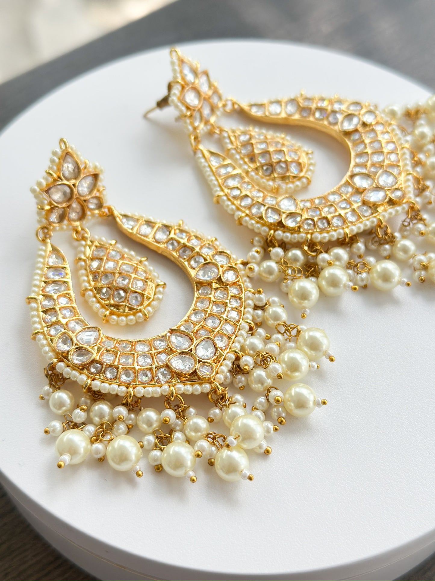 Hania | Moissanite Polki Earrings
