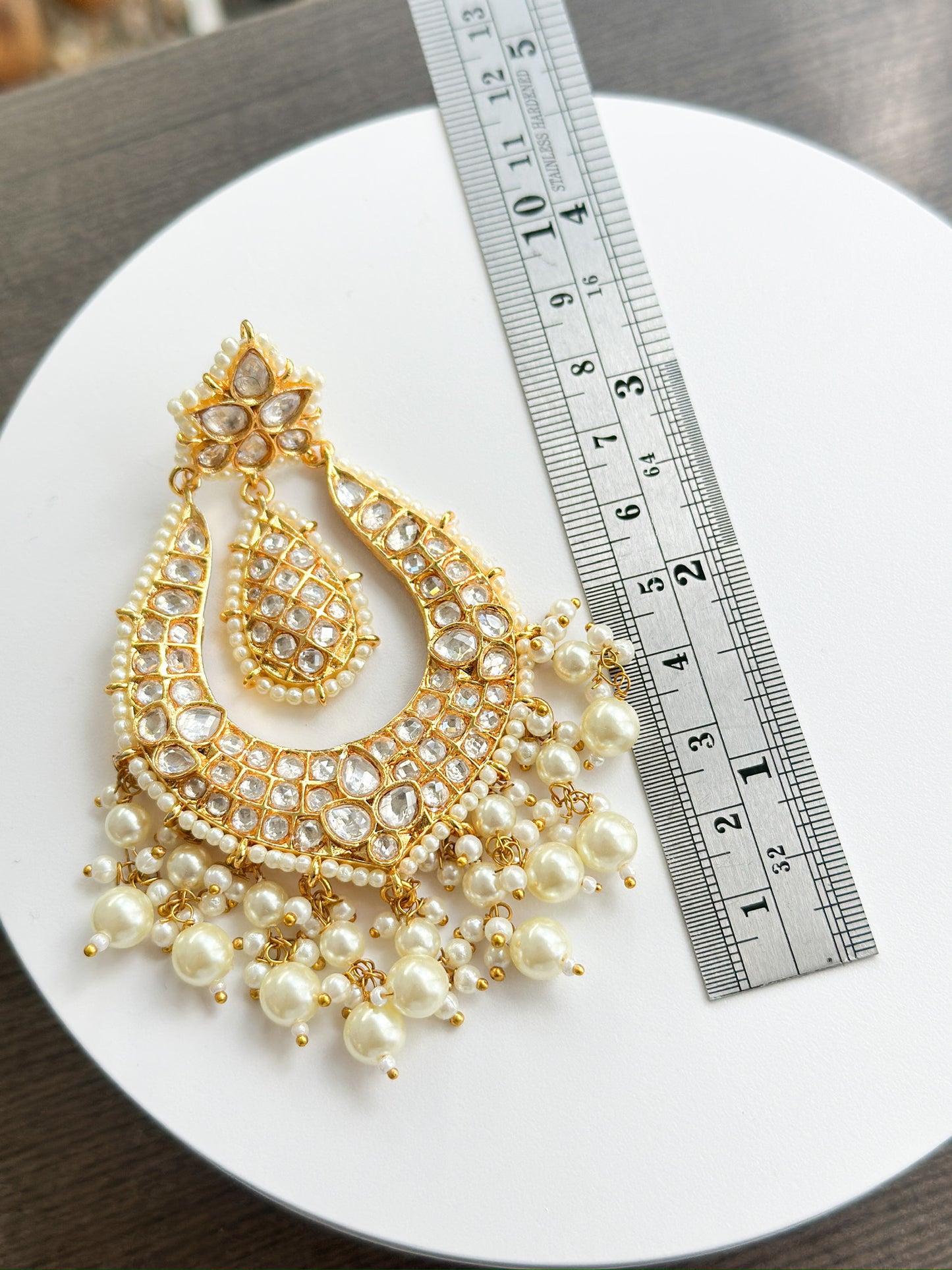 Hania | Moissanite Polki Earrings