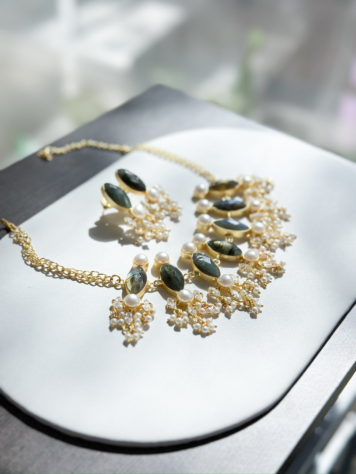 Ellie | Labradorite & Pearl Set