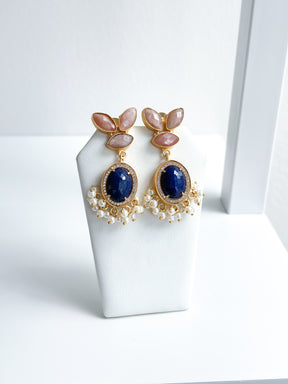 Tallulah | Strawberry Quartz & Lapis Earrings