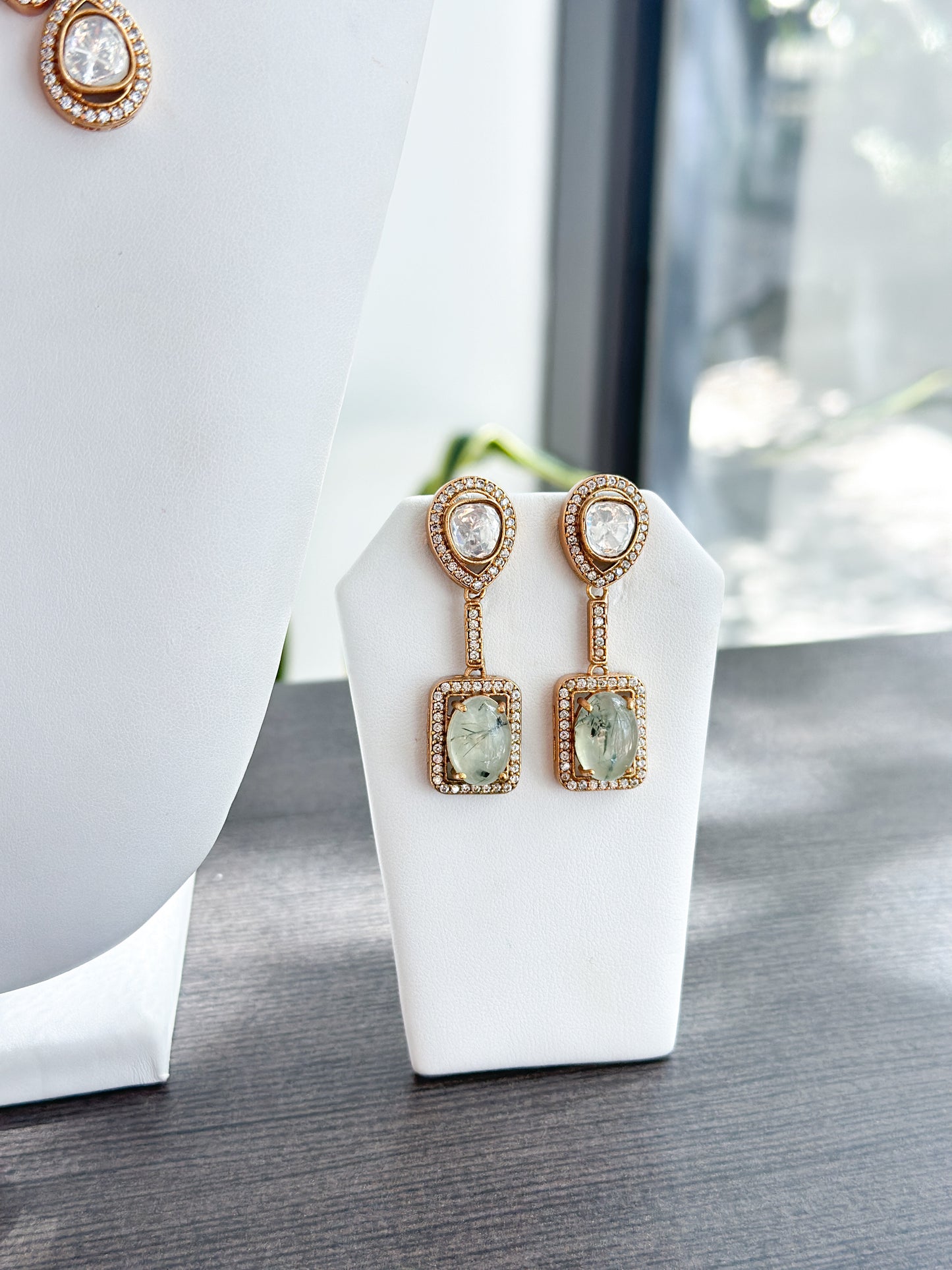 Adaline | Moss Quartz & Moissanite Set