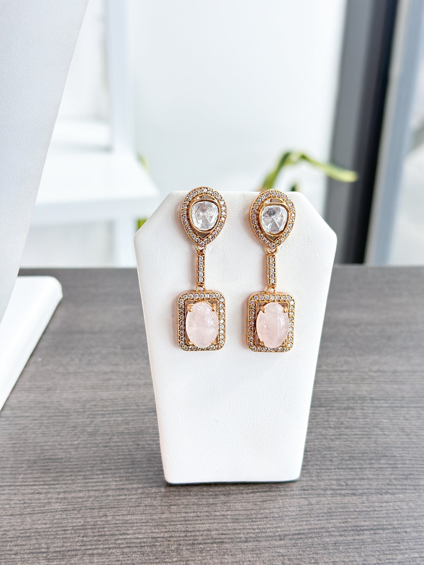 Adaline | Rose Quartz & Moissanite Set