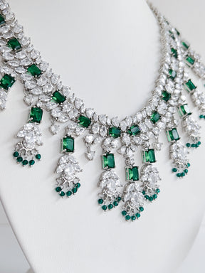 Celeste | Emerald & American Diamond Set